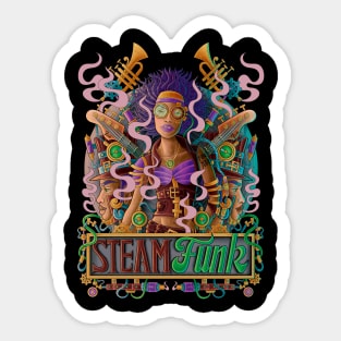 Woman Funky Steampunk Sticker